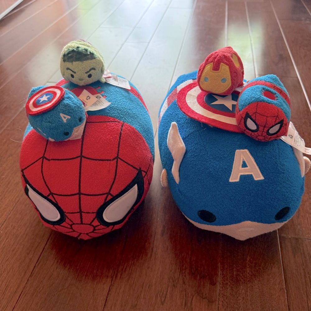 Marvel Red and Blue Stuffed Animals Plush Set of 6
